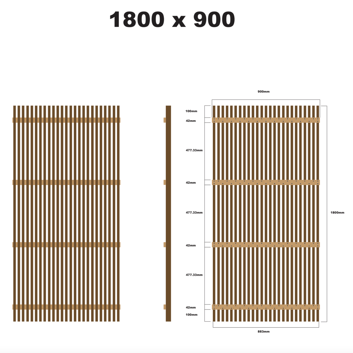 Yellow Balau Batten Screens - Oiled Finish
